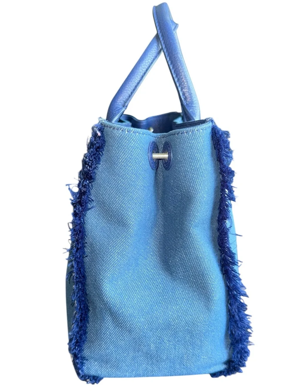 kate spade New York Morelia Place Denim Fringe Satchel EUC